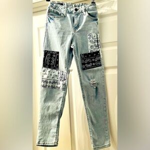 Vigoss, tattered, patchwork, girls, jeans, size 10
